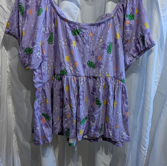 Torrid Disney Tangled Rapunzel Heritage Slub Babydoll Top - Size 1 (1X) - Picture 7 of 8